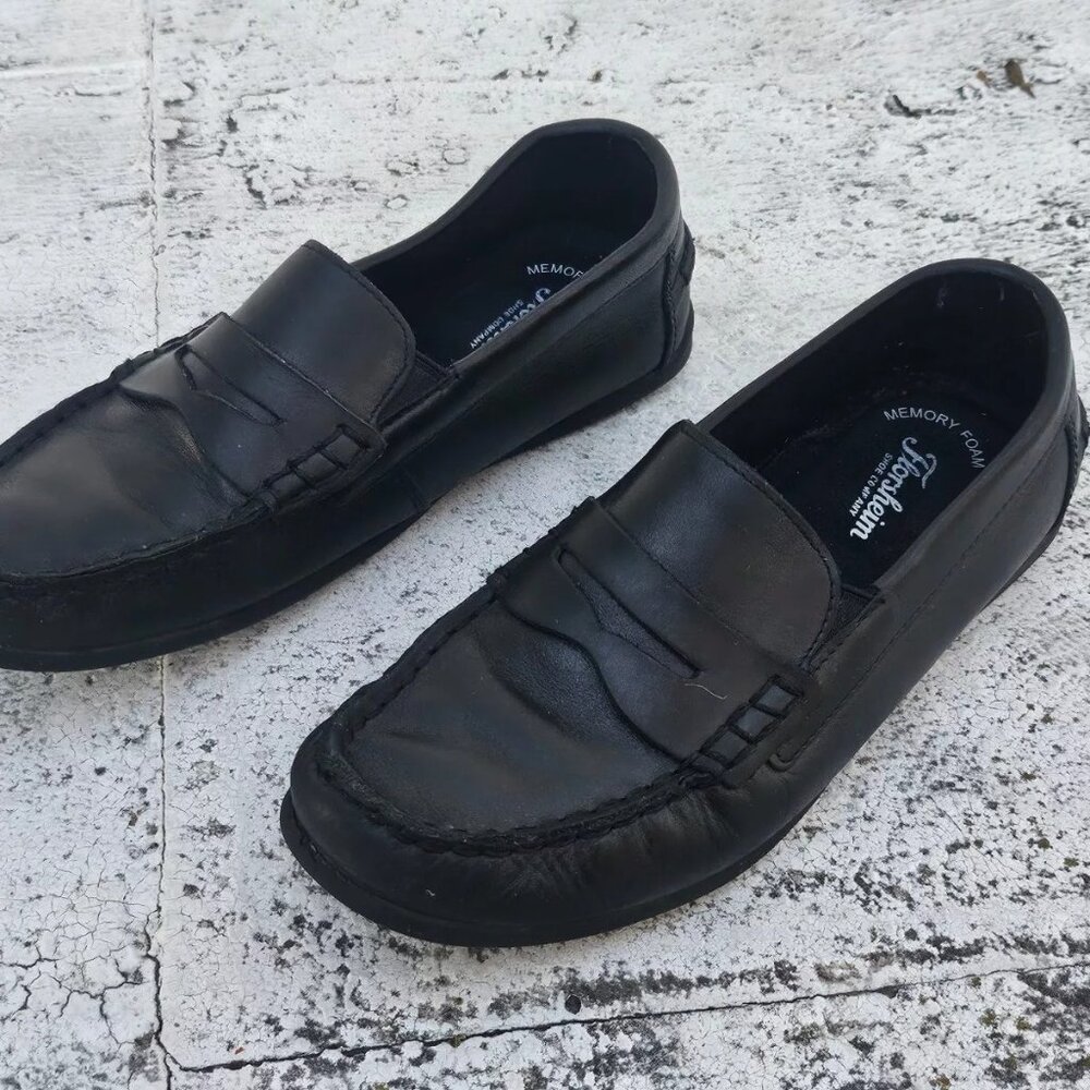 Florshiem Kids Shoes Black Leather Upper Slip On Loafer Size 6M